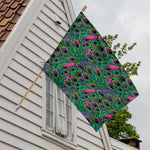 Boho Peacock Feather Pattern Print House Flag