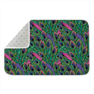 Boho Peacock Feather Pattern Print Indoor Door Mat