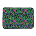 Boho Peacock Feather Pattern Print Kitchen Mat