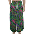 Boho Peacock Feather Pattern Print Lantern Pants