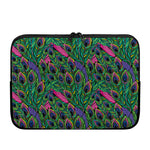 Boho Peacock Feather Pattern Print Laptop Sleeve