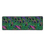 Boho Peacock Feather Pattern Print Long Kitchen Mat