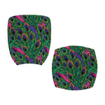 Boho Peacock Feather Pattern Print Office Chair Cover