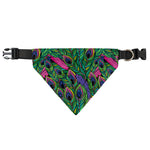 Boho Peacock Feather Pattern Print Over The Collar Dog Bandana