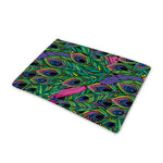 Boho Peacock Feather Pattern Print Pet Cooling Mat Cover