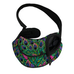 Boho Peacock Feather Pattern Print Pet Sling Carrier