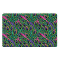 Boho Peacock Feather Pattern Print Polyester Doormat