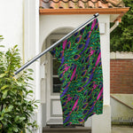 Boho Peacock Feather Pattern Print Polyester Flag