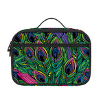 Boho Peacock Feather Pattern Print Portable Lunch Bag