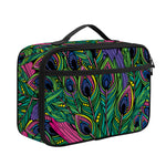 Boho Peacock Feather Pattern Print Portable Lunch Bag