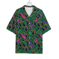 Boho Peacock Feather Pattern Print Rayon Hawaiian Shirt