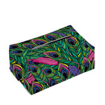 Boho Peacock Feather Pattern Print Rectangle Tissue Box Cover