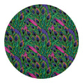 Boho Peacock Feather Pattern Print Round Blanket