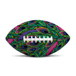 Boho Peacock Feather Pattern Print Rugby Ball