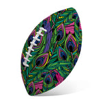 Boho Peacock Feather Pattern Print Rugby Ball