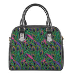 Boho Peacock Feather Pattern Print Shoulder Handbag