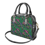 Boho Peacock Feather Pattern Print Shoulder Handbag