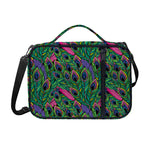 Boho Peacock Feather Pattern Print Shoulder Strap Bible Bag