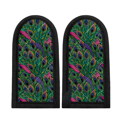 Boho Peacock Feather Pattern Print Skillet Handle Cover