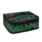 Boho Peacock Feather Pattern Print Small Lunch Bag