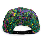 Boho Peacock Feather Pattern Print Snapback Cap