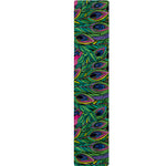 Boho Peacock Feather Pattern Print Table Runner