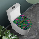 Boho Peacock Feather Pattern Print Toilet Lid Cover