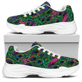 Boho Peacock Feather Pattern Print White Chunky Shoes