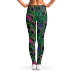 Boho Peacock Feather Pattern Print Women's Leggings