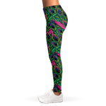 Boho Peacock Feather Pattern Print Women's Leggings