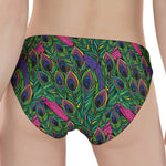 Boho Peacock Feather Pattern Print Women's Panties