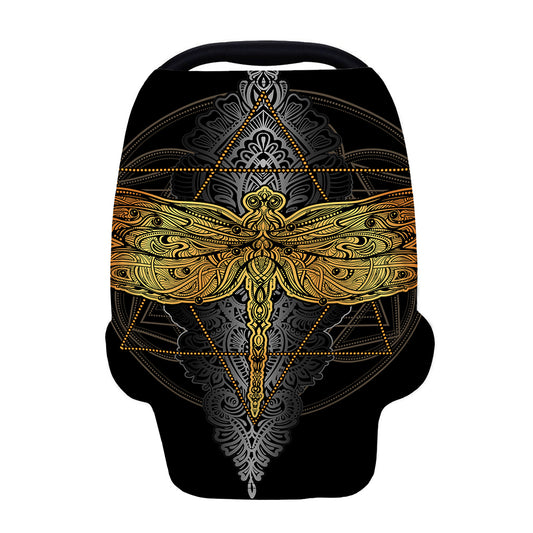 Boho Spiritual Dragonfly Print Baby Seat Cover
