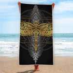 Boho Spiritual Dragonfly Print Beach Towel