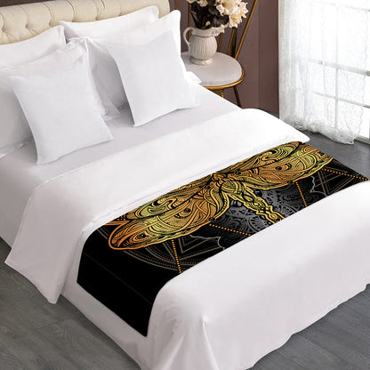 Boho Spiritual Dragonfly Print Bed Runner