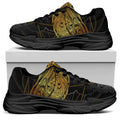 Boho Spiritual Dragonfly Print Black Chunky Shoes