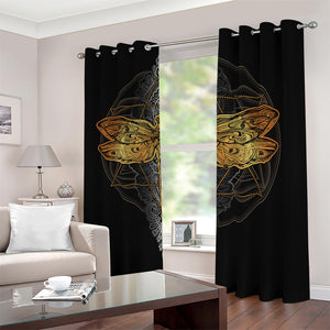 Boho Spiritual Dragonfly Print Blackout Grommet Curtains