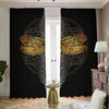 Boho Spiritual Dragonfly Print Blackout Pencil Pleat Curtains