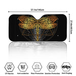 Boho Spiritual Dragonfly Print Car Windshield Sun Shade