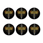 Boho Spiritual Dragonfly Print Coaster Set
