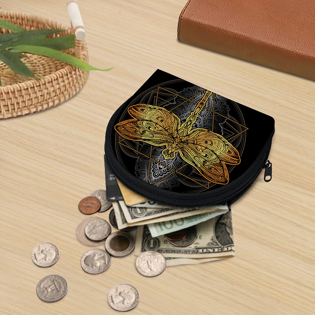 Boho Spiritual Dragonfly Print Coin Purse