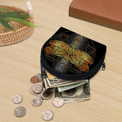 Boho Spiritual Dragonfly Print Coin Purse