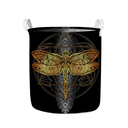 Boho Spiritual Dragonfly Print Collapsible Laundry Basket