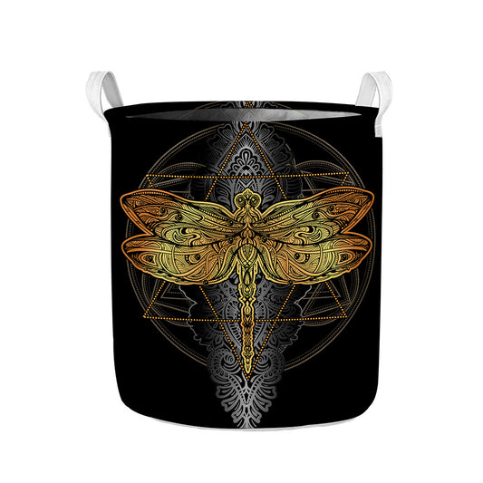 Boho Spiritual Dragonfly Print Collapsible Laundry Basket