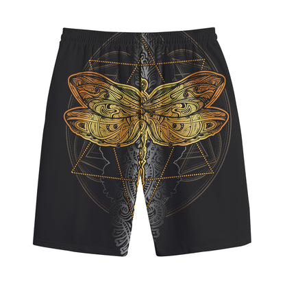 Boho Spiritual Dragonfly Print Cotton Shorts