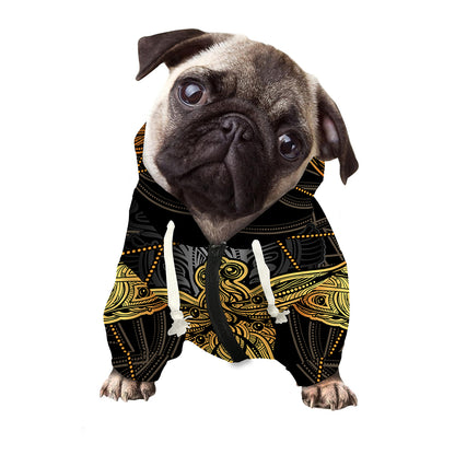 Boho Spiritual Dragonfly Print Dog Zip Up Hoodie