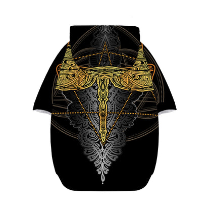 Boho Spiritual Dragonfly Print Dog Zip Up Hoodie