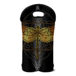 Boho Spiritual Dragonfly Print Double Neoprene Wine Tote