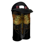 Boho Spiritual Dragonfly Print Double Neoprene Wine Tote