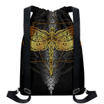 Boho Spiritual Dragonfly Print Drawstring Backpack