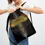 Boho Spiritual Dragonfly Print Drawstring Backpack